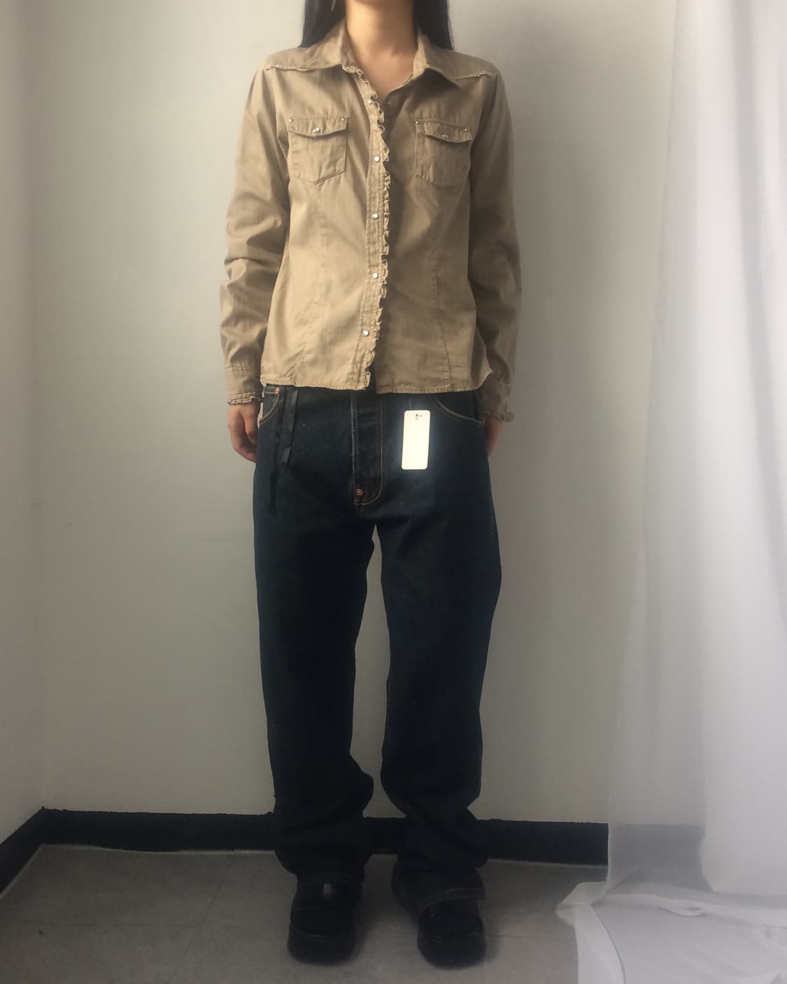Frill point western mood shirt 상품이미지6