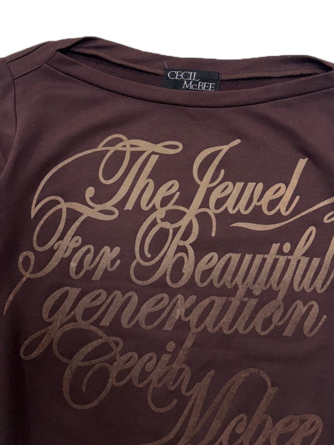 빈티지 Cecil McBee 브라운 레터링 슬림티 상품이미지3