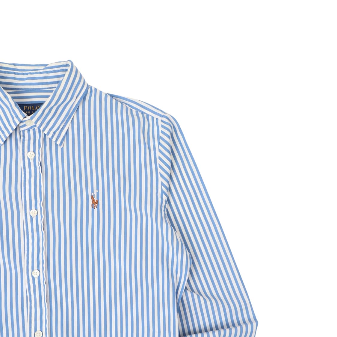 폴로 랄프로렌 우먼스 블루 스트라이프 셔츠 상품이미지3