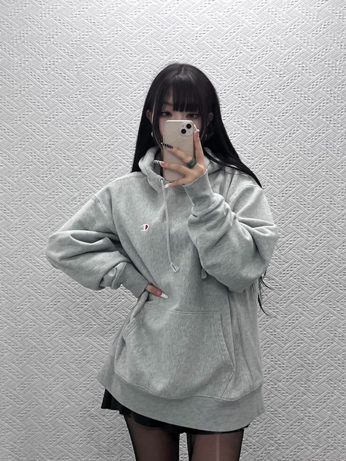 챔피온 빈티지 모던 캐주얼 자수로고 후드티 XL C10315 상품이미지1