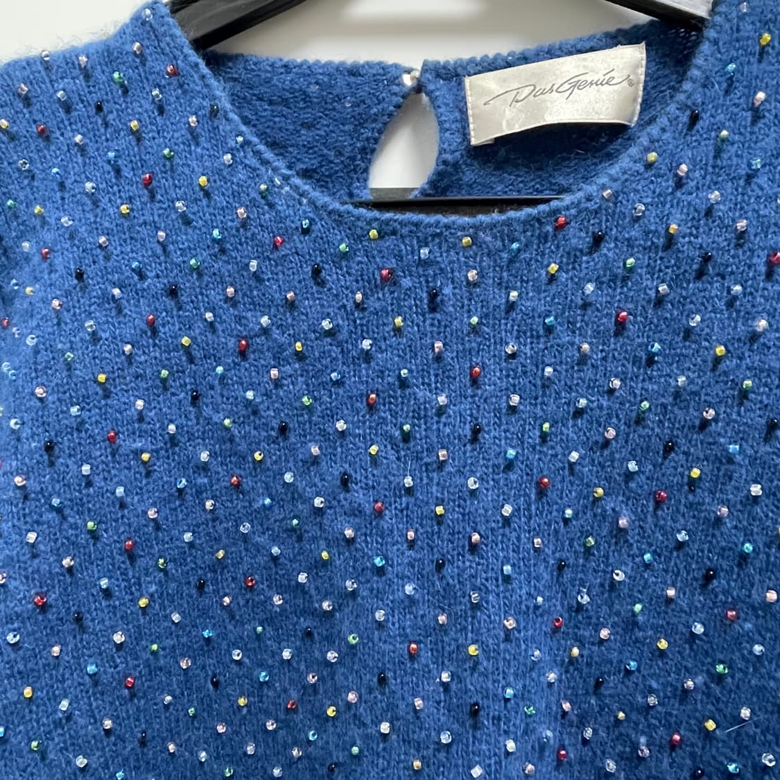 빈티지 블루 비즈 니트 상품이미지2