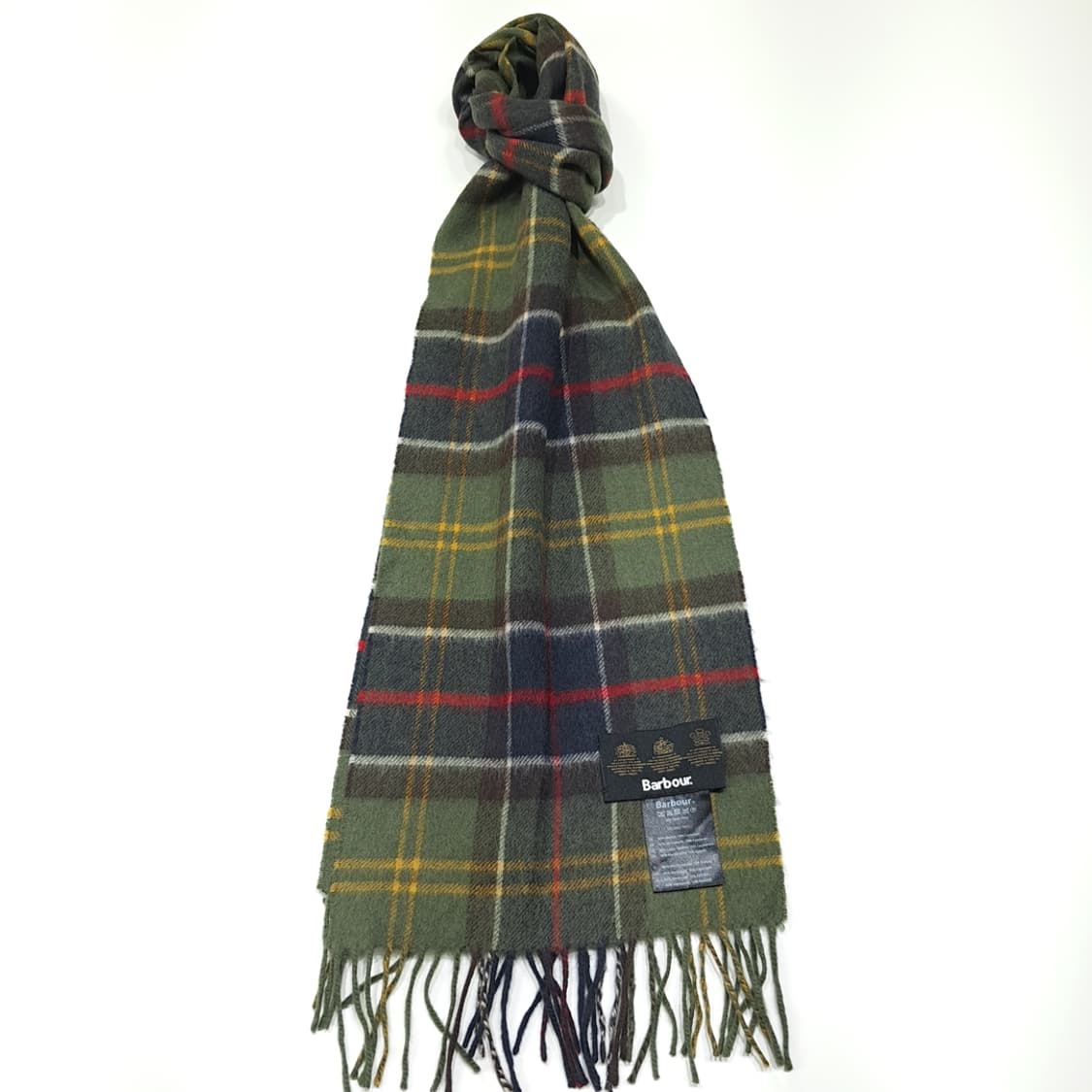 MX393 바버 메리노캐시미어 3로얄워런트 올리브 머플러 목도리 상품이미지1