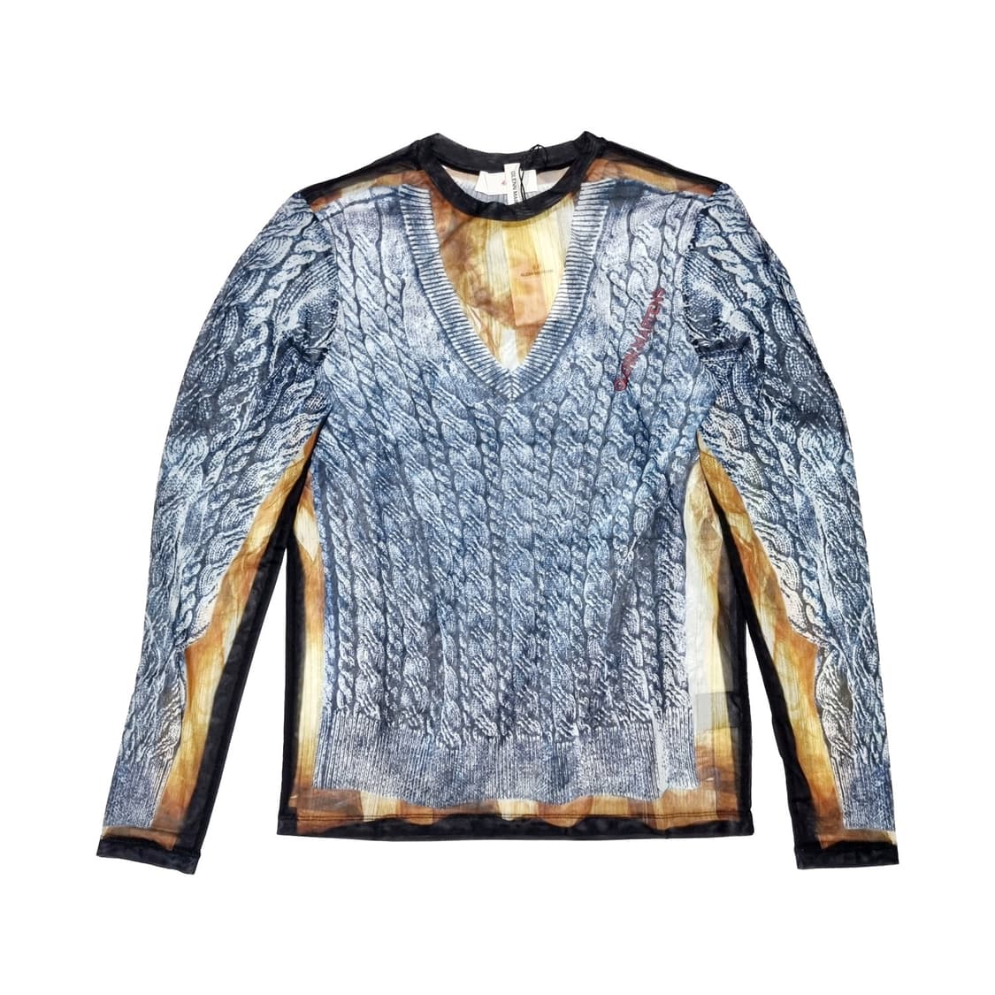 H&M 글렌마틴스 * 프린트 메쉬 탑 * 블루 * M 상품이미지2