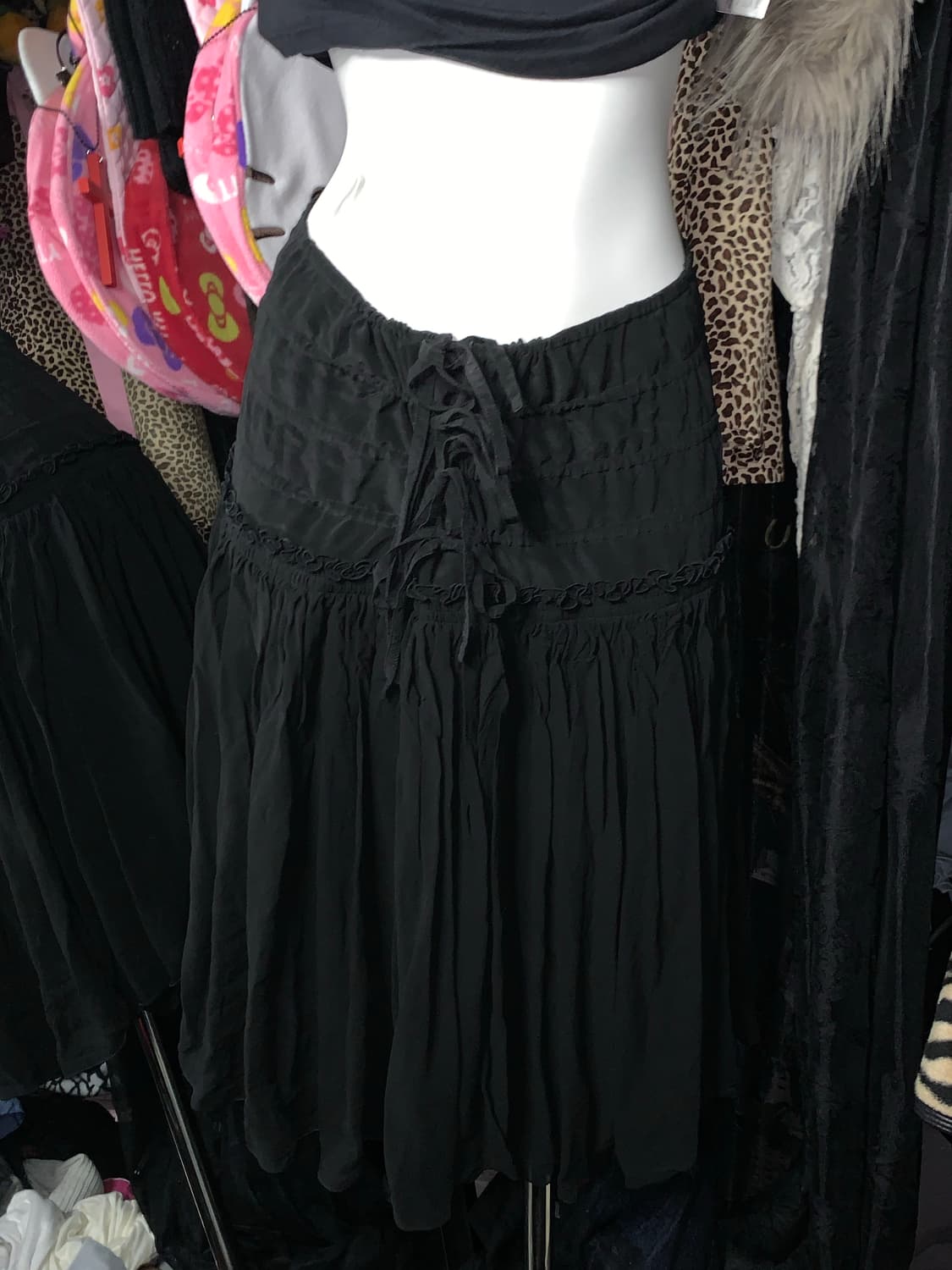 고스 펑크 리본 코르셋 스커트 상품이미지1