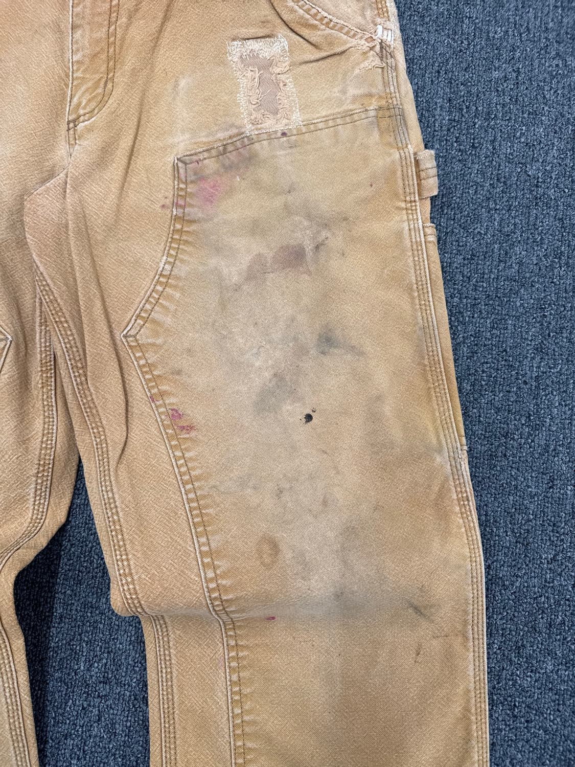 34)칼하트 빈티지 베이지 더블니 워크팬츠 상품이미지6