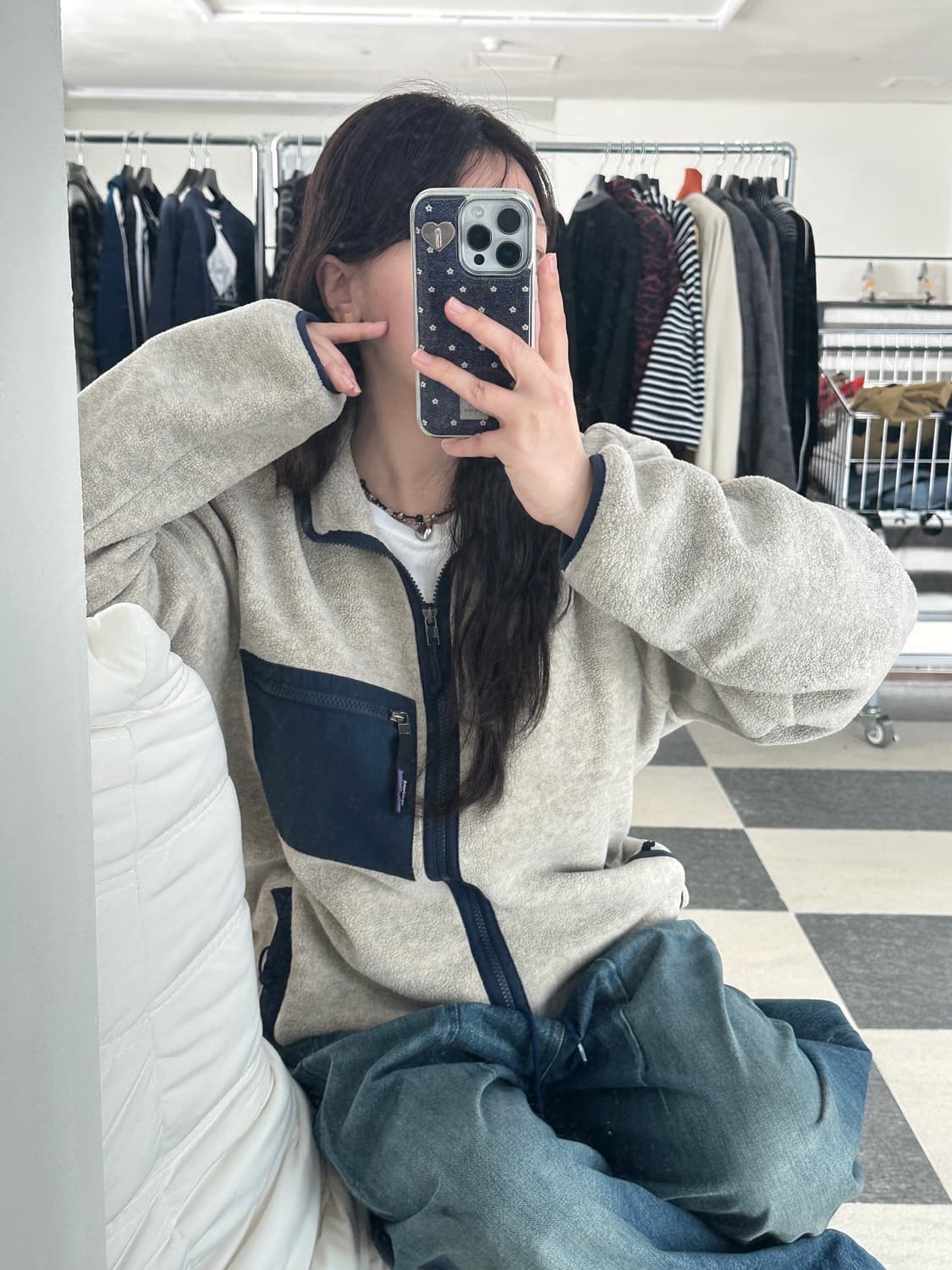 파타고니아 신칠라 오트밀/네이비 집업 자켓  상품이미지3