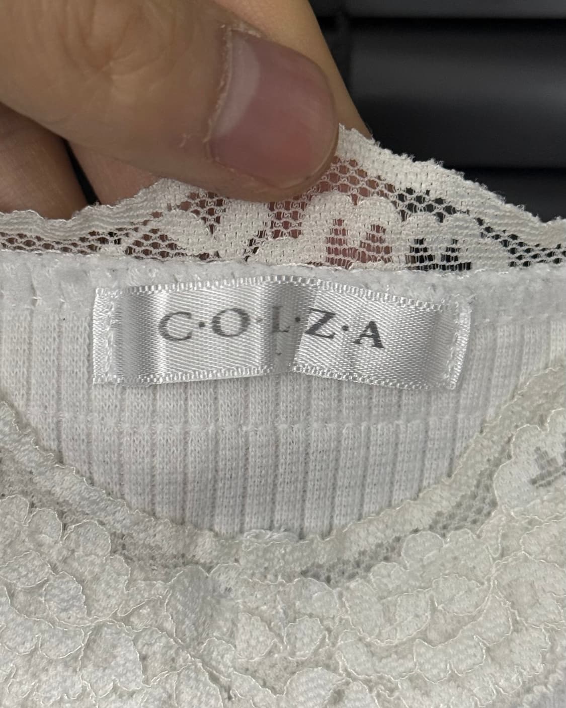 COLZA 콜자 화이트 흰색 레이스 골지 니트 나시 갸루 로리걸 고스펑크 상품이미지6