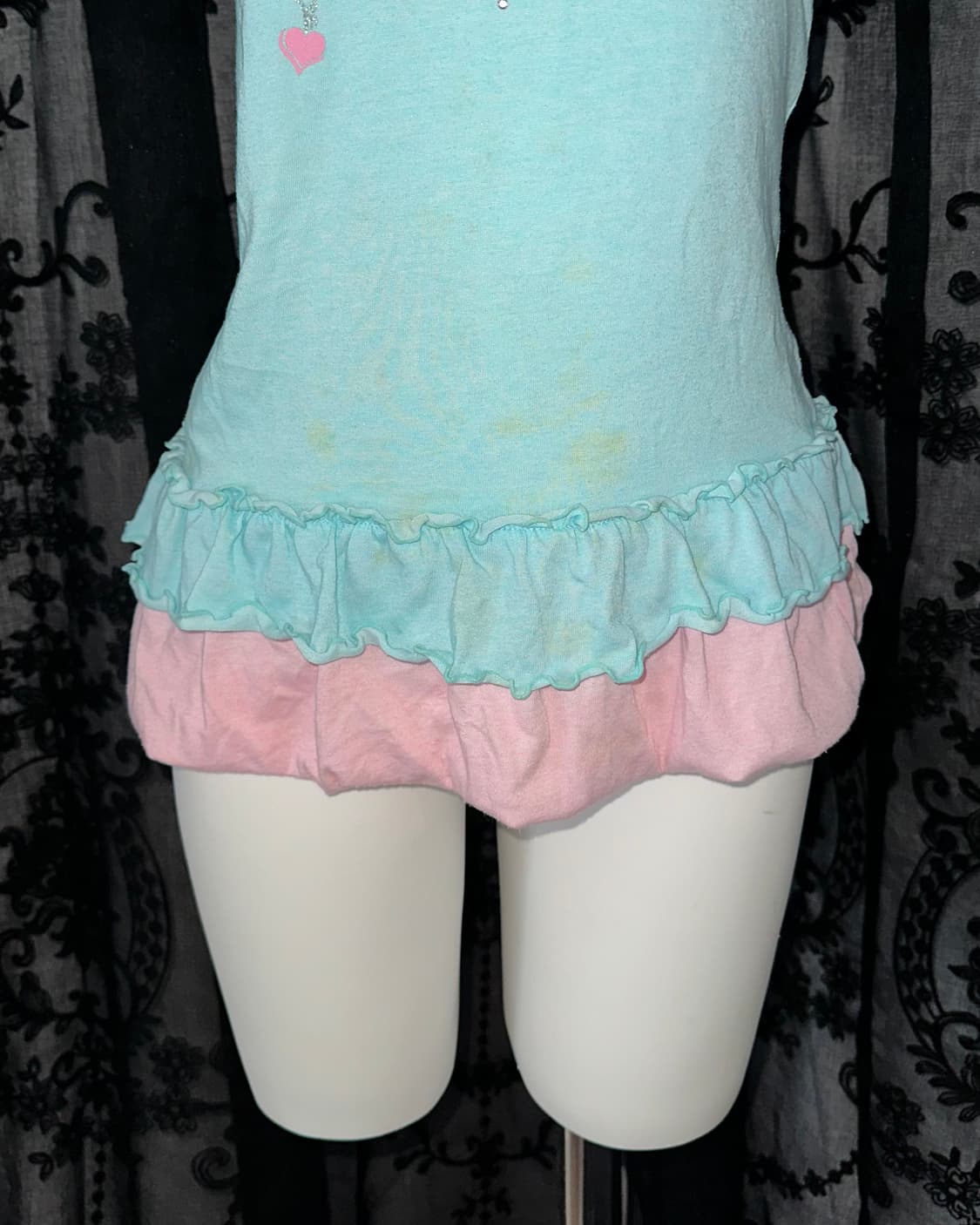 Blue and pink kitsch short-sleeved 상품이미지2