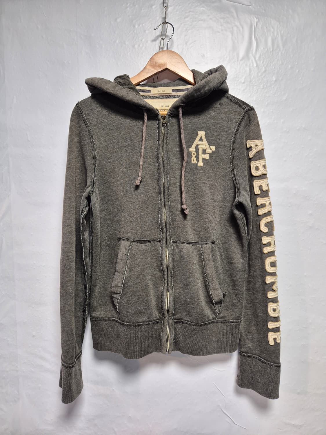 아베크롬비 Y2K 올드스쿨 그레이 후드집업 S사이즈 상품이미지1