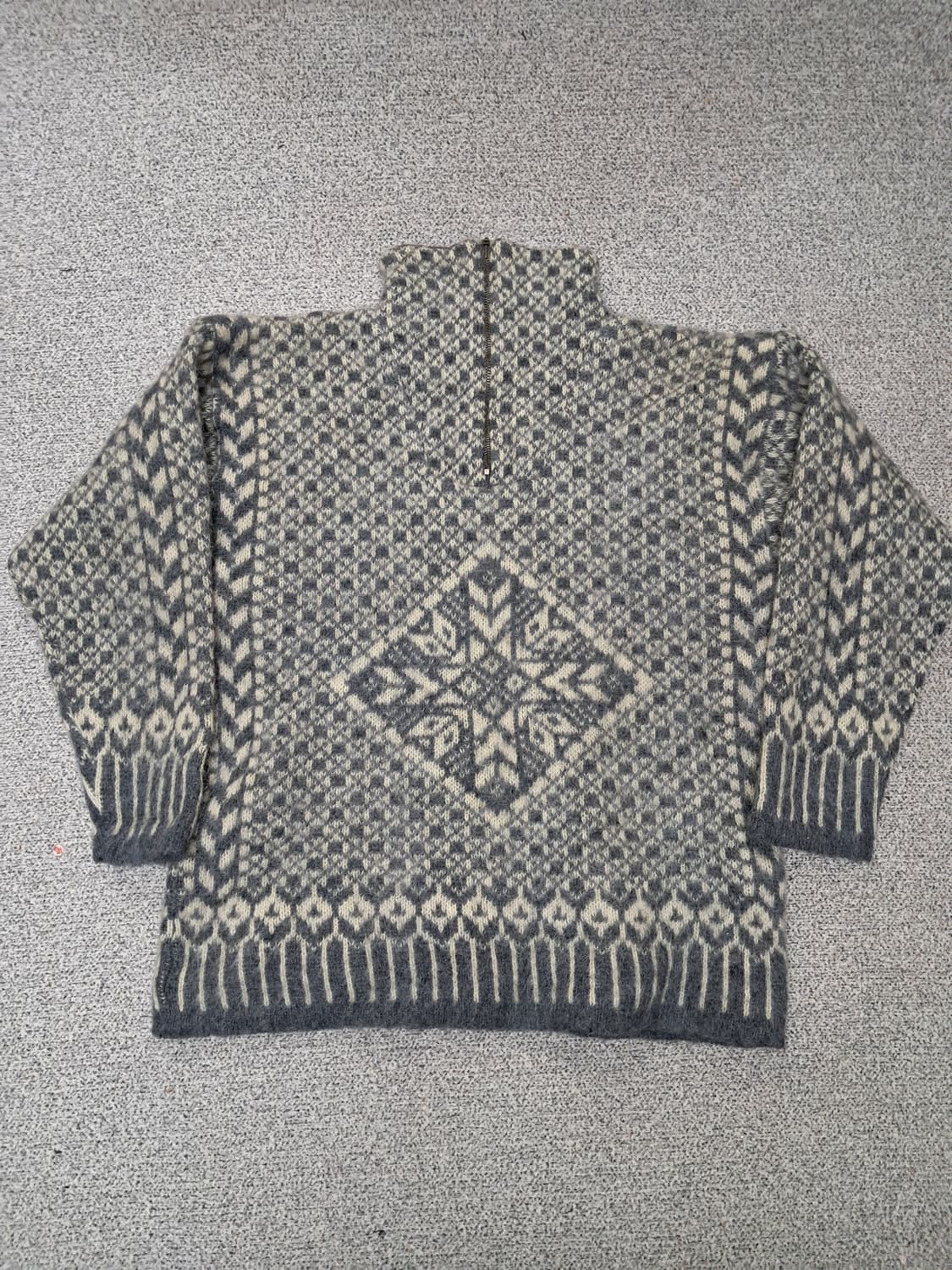 아이슬란드 노르딕 패턴 울집업 니트 스웨터 상품이미지1