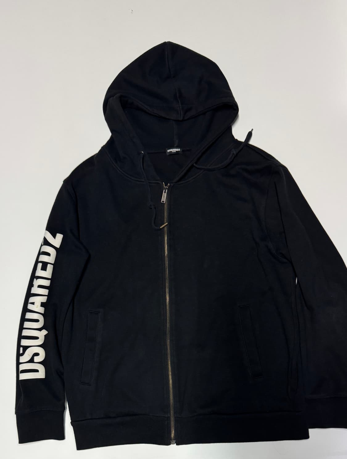 디스퀘어드2 뒷 스펠로고 후드집업 XL 블랙 상품이미지2