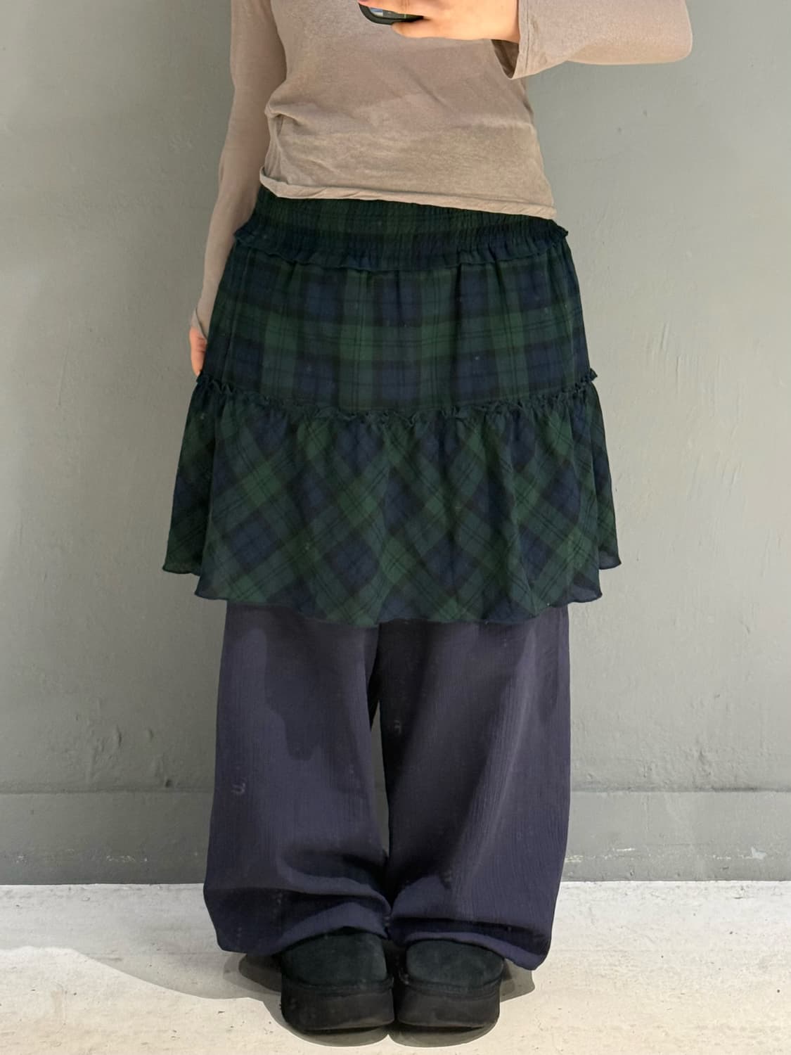 check pattern frill can-can skirt 상품이미지1