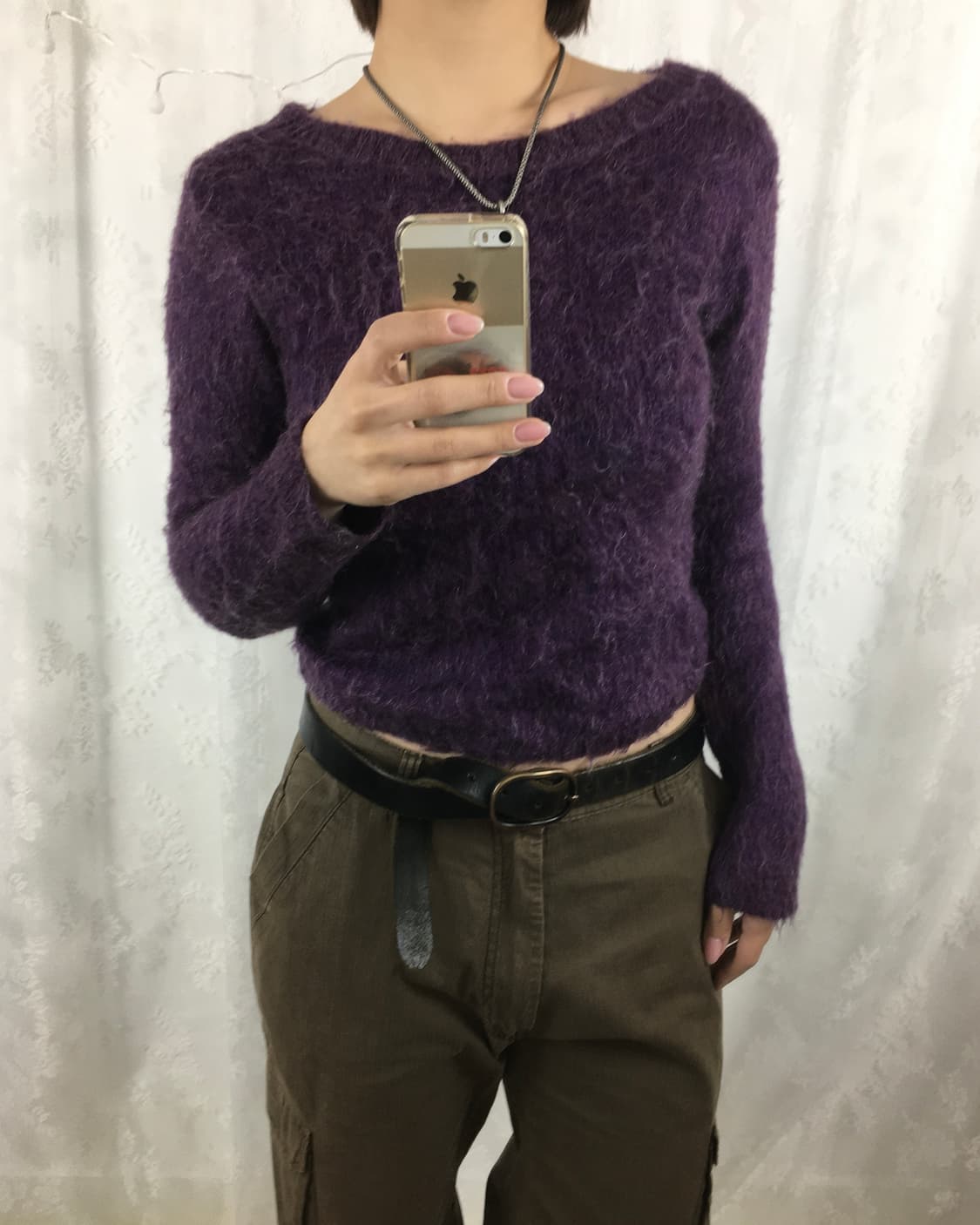 Rare City Purple Mohair Cropped Knit Top 상품이미지9