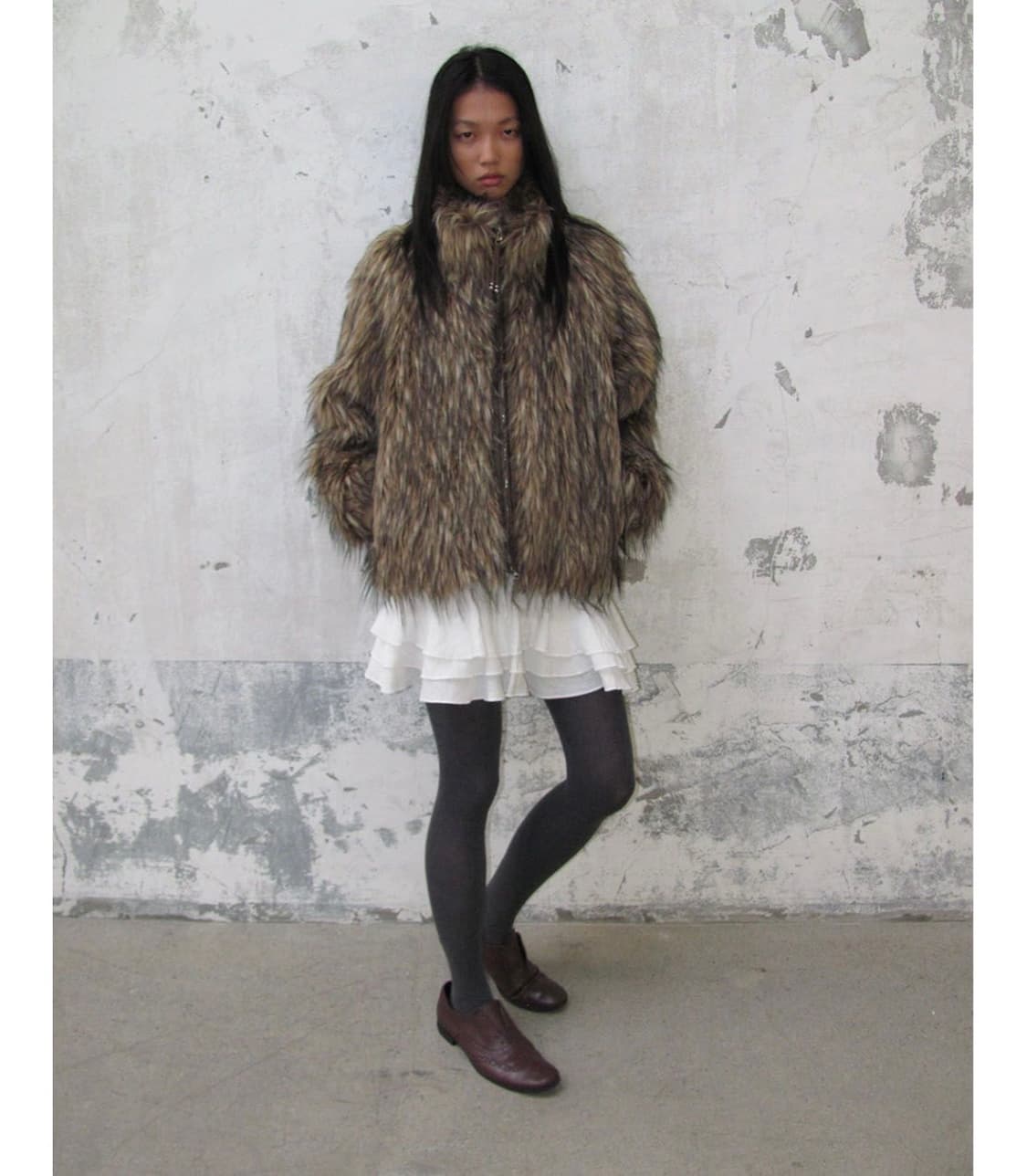 Partimento HIGH NECK FUR ZIP-UP JACKET 상품이미지5