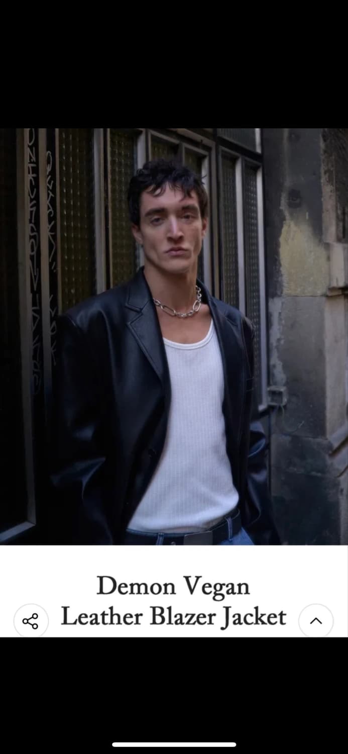 파브레가 비건 레더 블레이저 3사이즈 상품이미지3