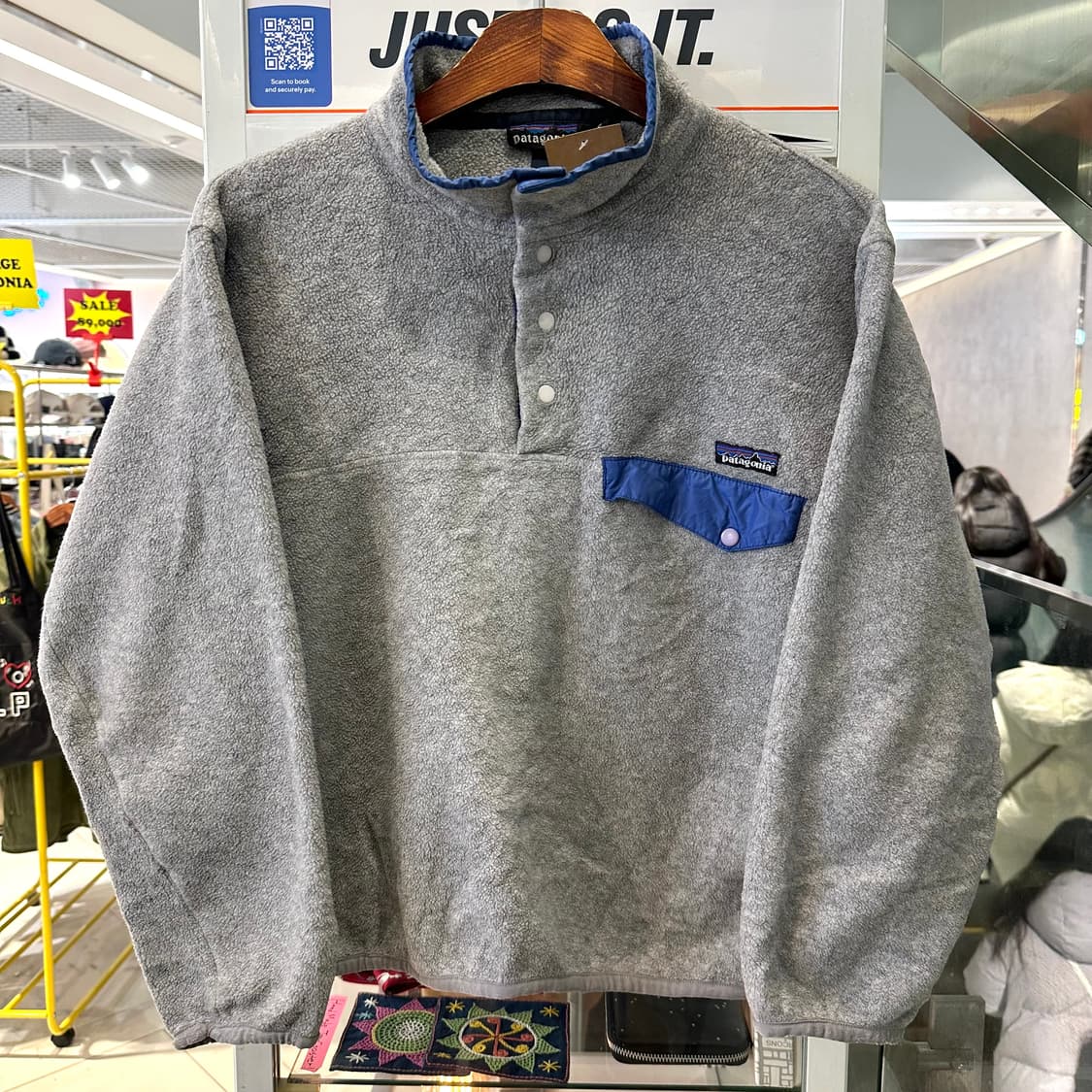 90‘s 파타고니아 신칠라 스냅티 ’그레이/블루‘ 상품이미지1