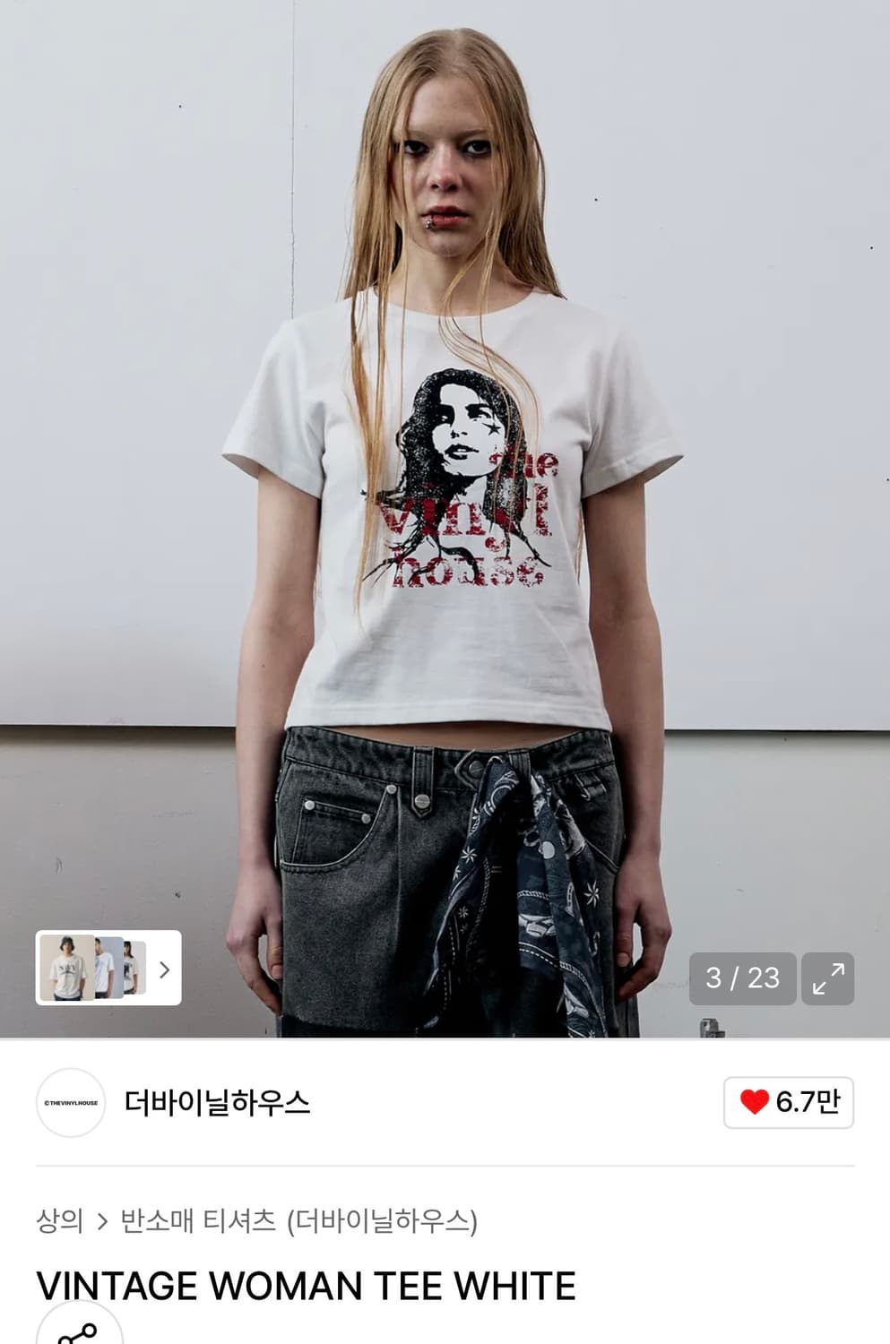 더바이닐하우스 VINTAGE WOMAN TEE WHITE 반팔 티셔츠 상품이미지2
