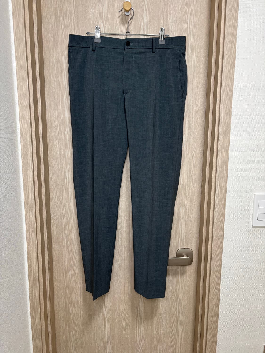 타임옴므 더젠틀 스트레이트핏 슬랙스86(34")/스모크그린 상품이미지1