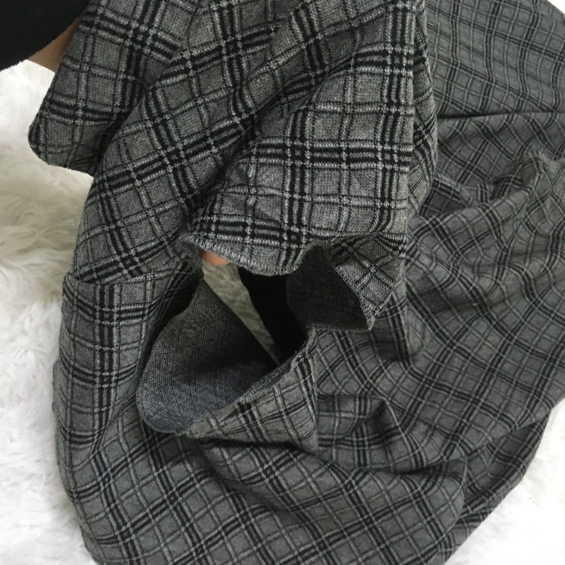 빈티지 그레이 체크 망토 y2k 스트릿 갸루 펑키 일본빈티지730 상품이미지4