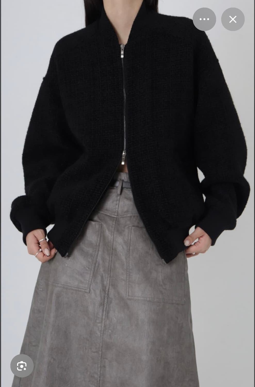 트리밍버드 트위드 블루종 블랙 상품이미지1