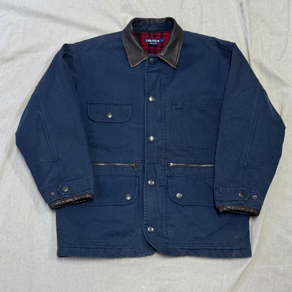 노티카 재팬 빈티지 누빔 레더카라 헌팅자켓 S(105) 상품이미지1