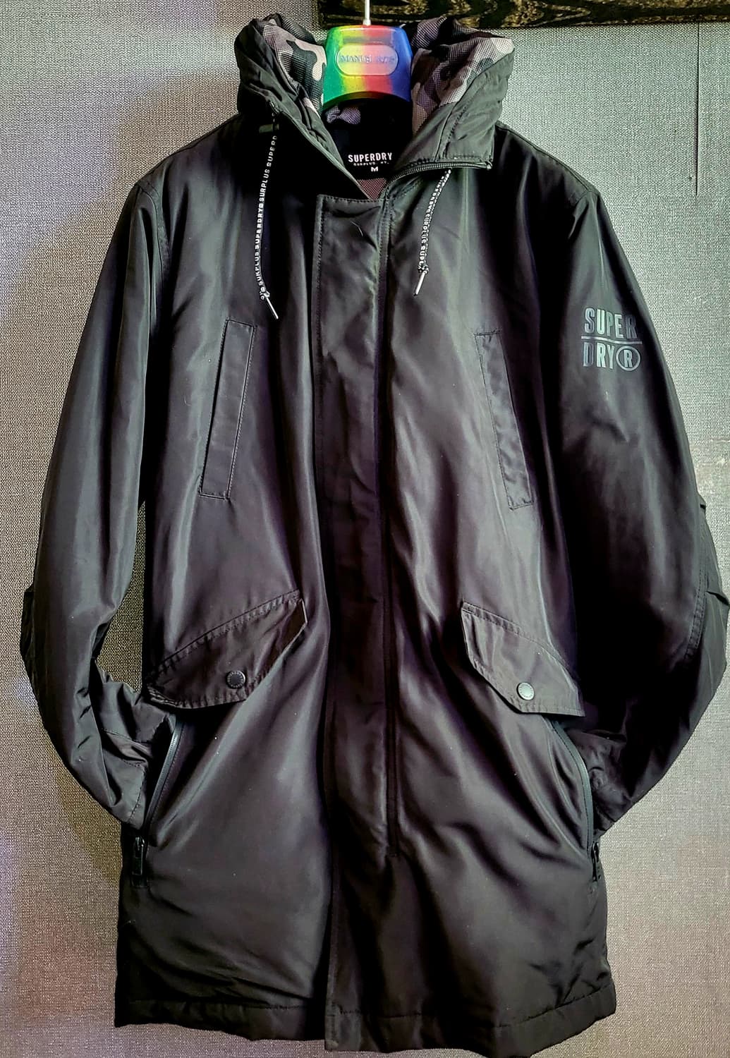 [미착용 새상품] SUPERDRY 밀리터리  카모 블랙 롱 패딩자켓 상품이미지10