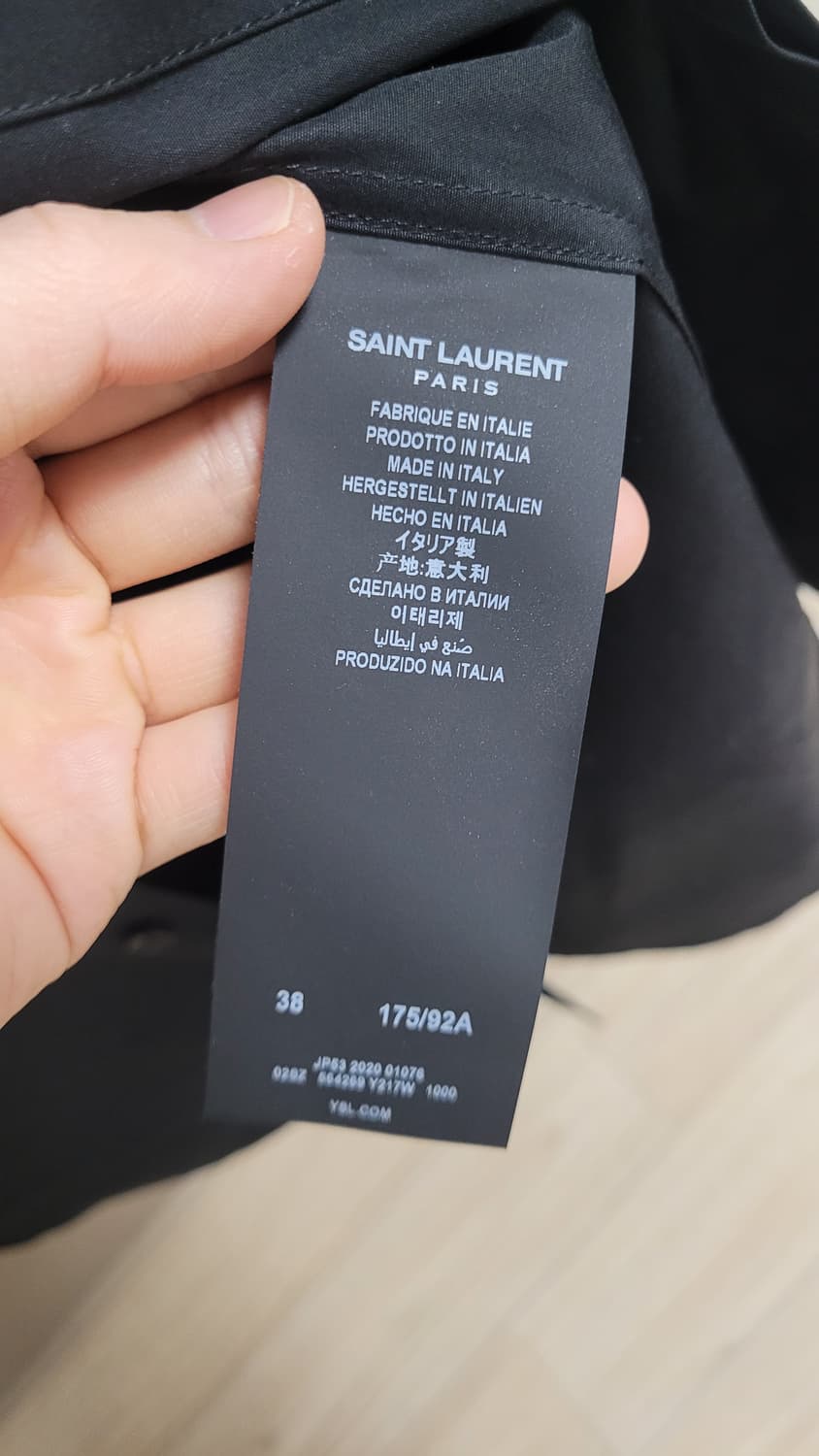 생로랑 히든버튼 블랙 셔츠 38 상품이미지4