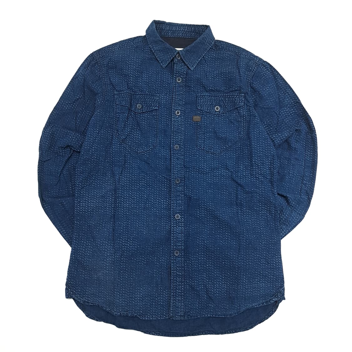 CN684 L 지스타로우 인디고 스카 긴팔 셔츠 남방 상품이미지1