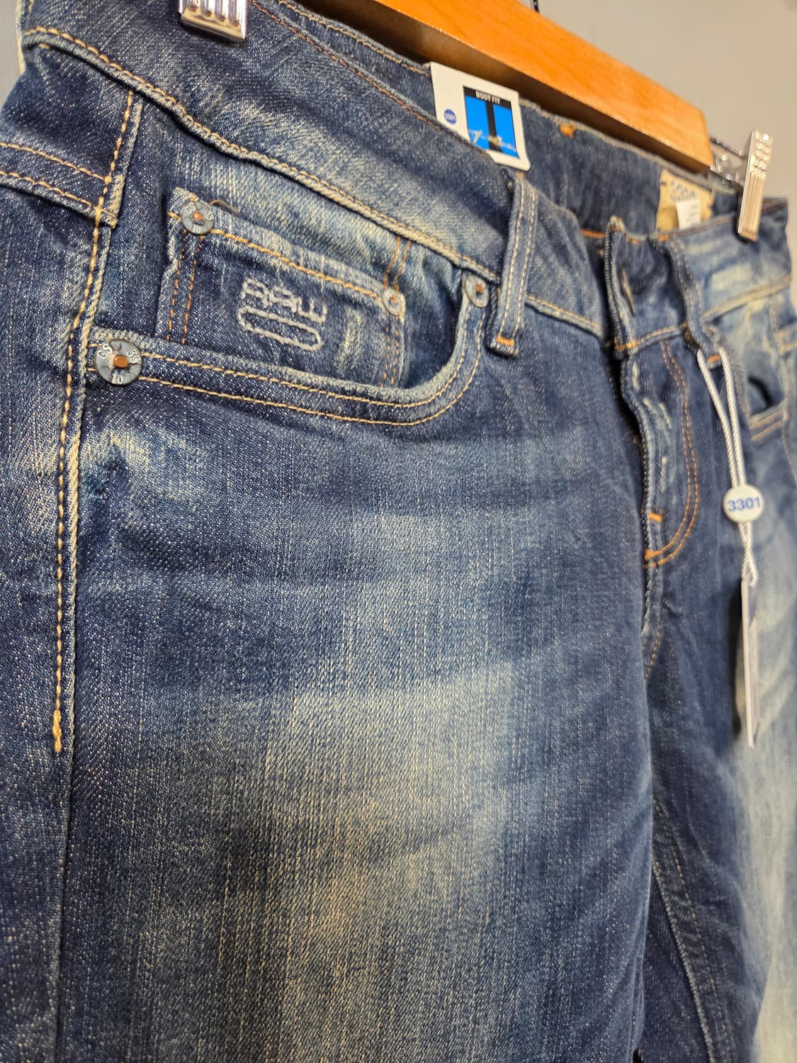 G-Star Raw 3301 데님 부츠컷 청바지(w27/L32) 상품이미지4