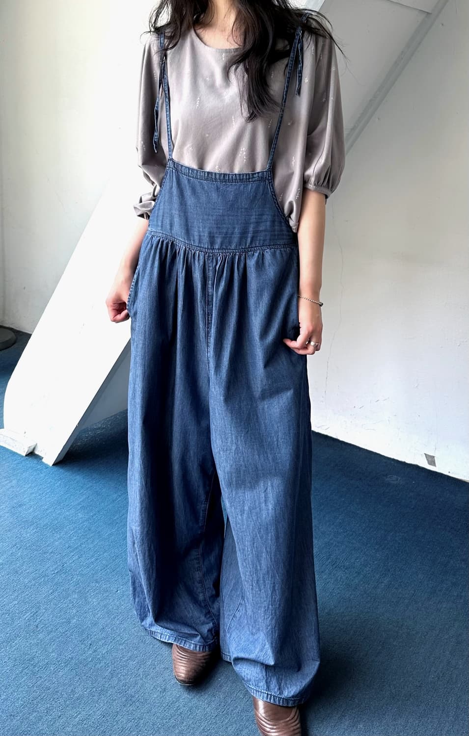 2way design easy overall denim 상품이미지10
