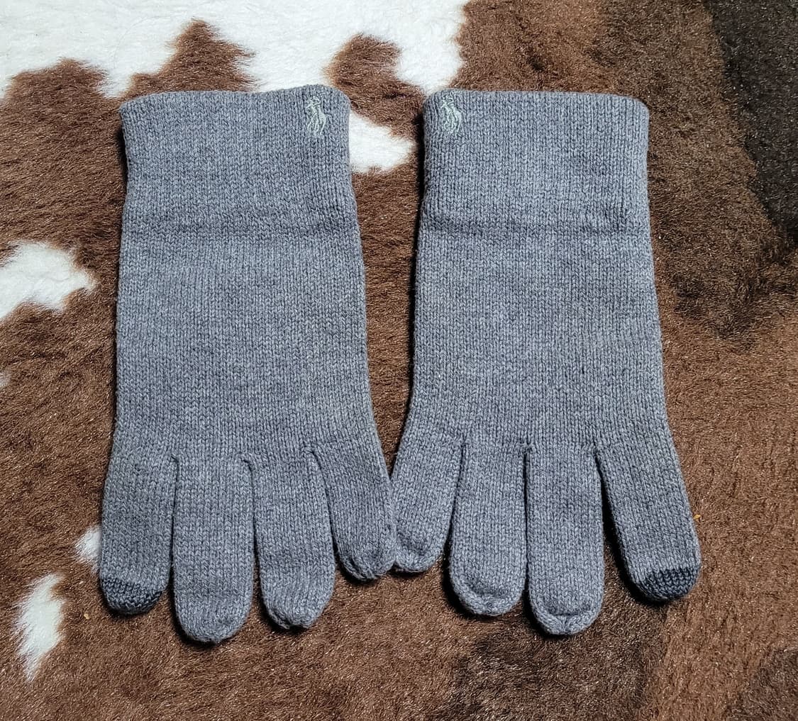 폴로 랄프로렌 남성용 회색 모 장갑 상품이미지1