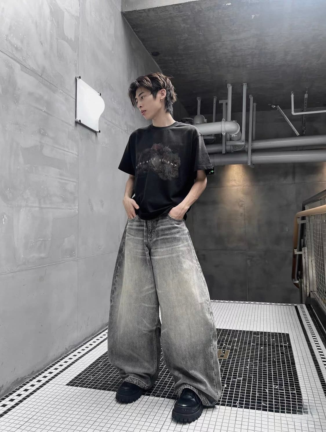 Peoplesense 빈티지 커브드 진 그레이/블루 상품이미지6