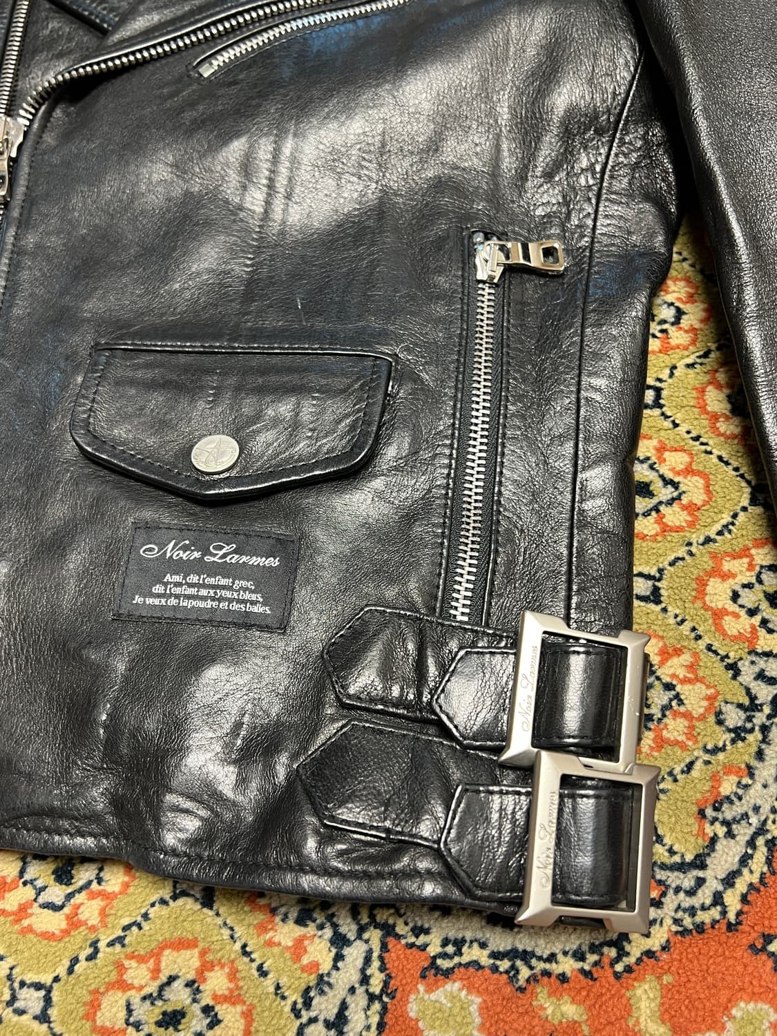 느와르라르메스 블랙라벨 여성 라이더 가죽자켓 55 상품이미지3