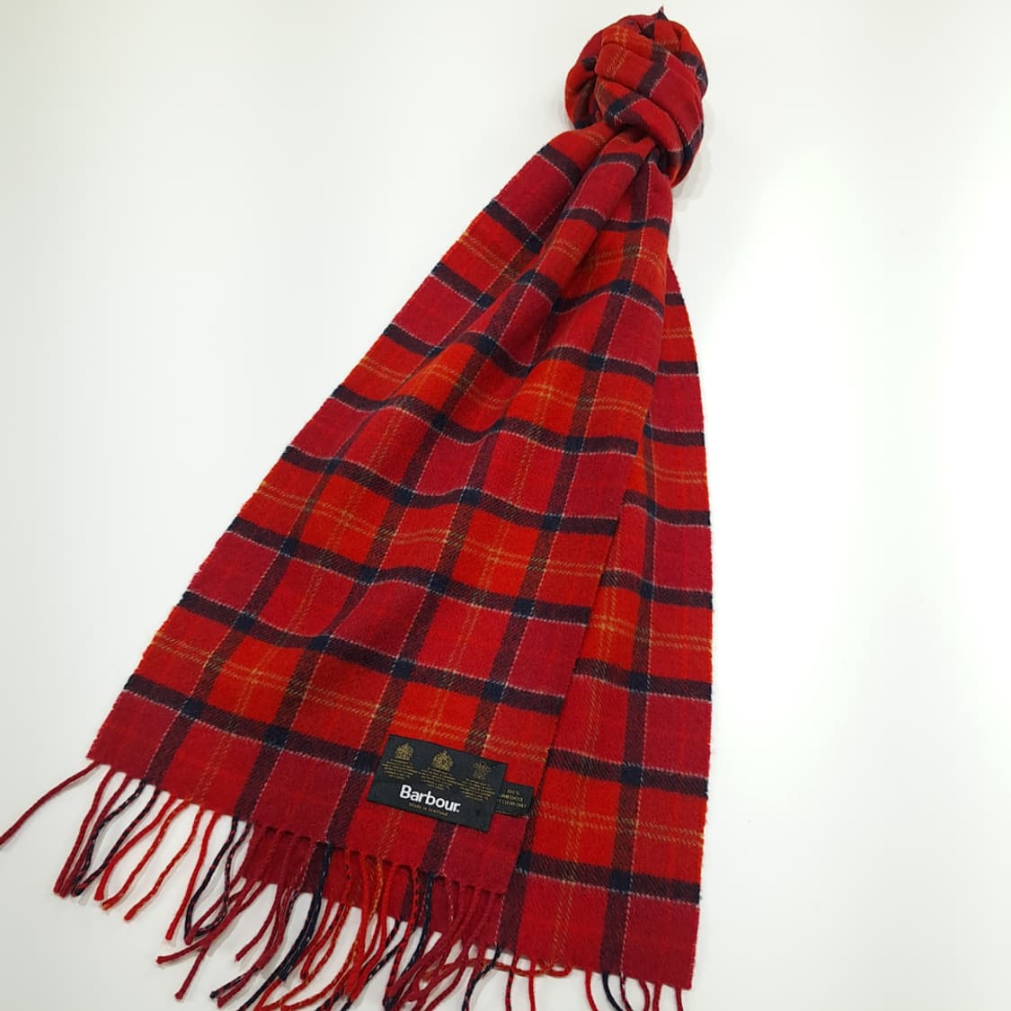 MX312 바버 레드 타탄레크 램스울 목도리 머플러 상품이미지3