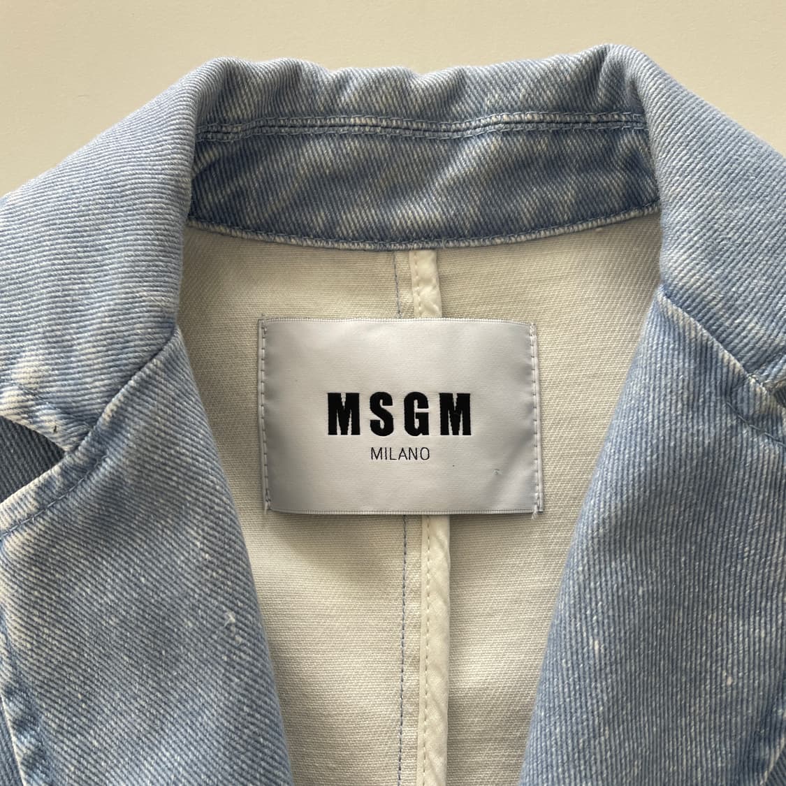 MSGM 데님 플라워 프린팅 롱 싱글 롱 코트 상품이미지7