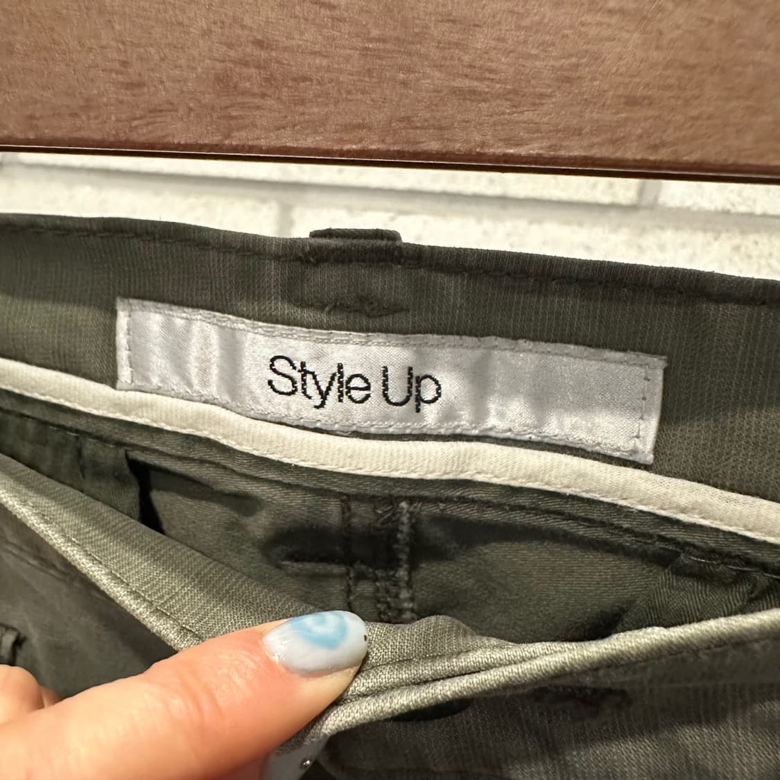 JPN VINTAGE 밀리터리 카고 팬츠 레귤러핏 사이드포켓 디테일 카키 상품이미지5