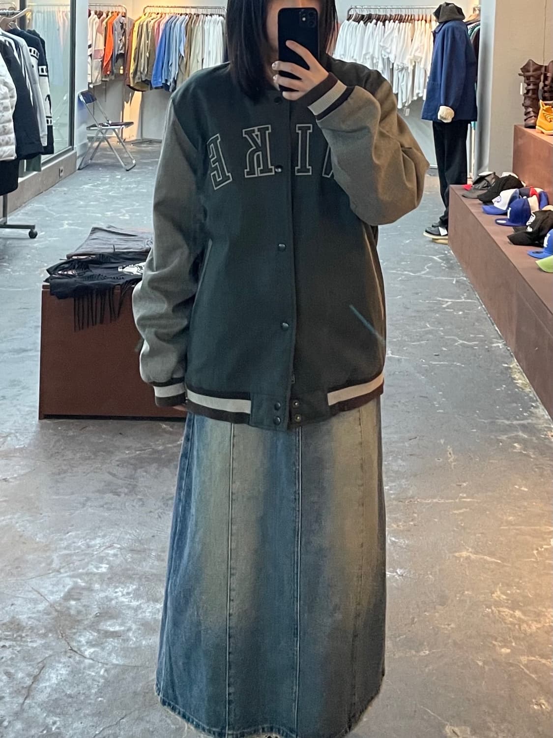 나이키 올드스쿨 빅로고 바시티 자켓 H1165 상품이미지1