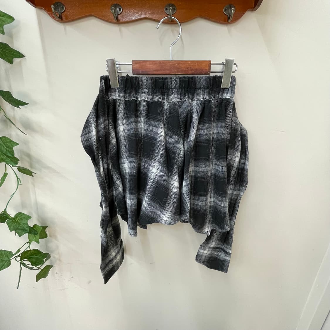 GRL 블랙 체크 셔츠랩 리본 스커트 y2k 페어리그런지 상품이미지2