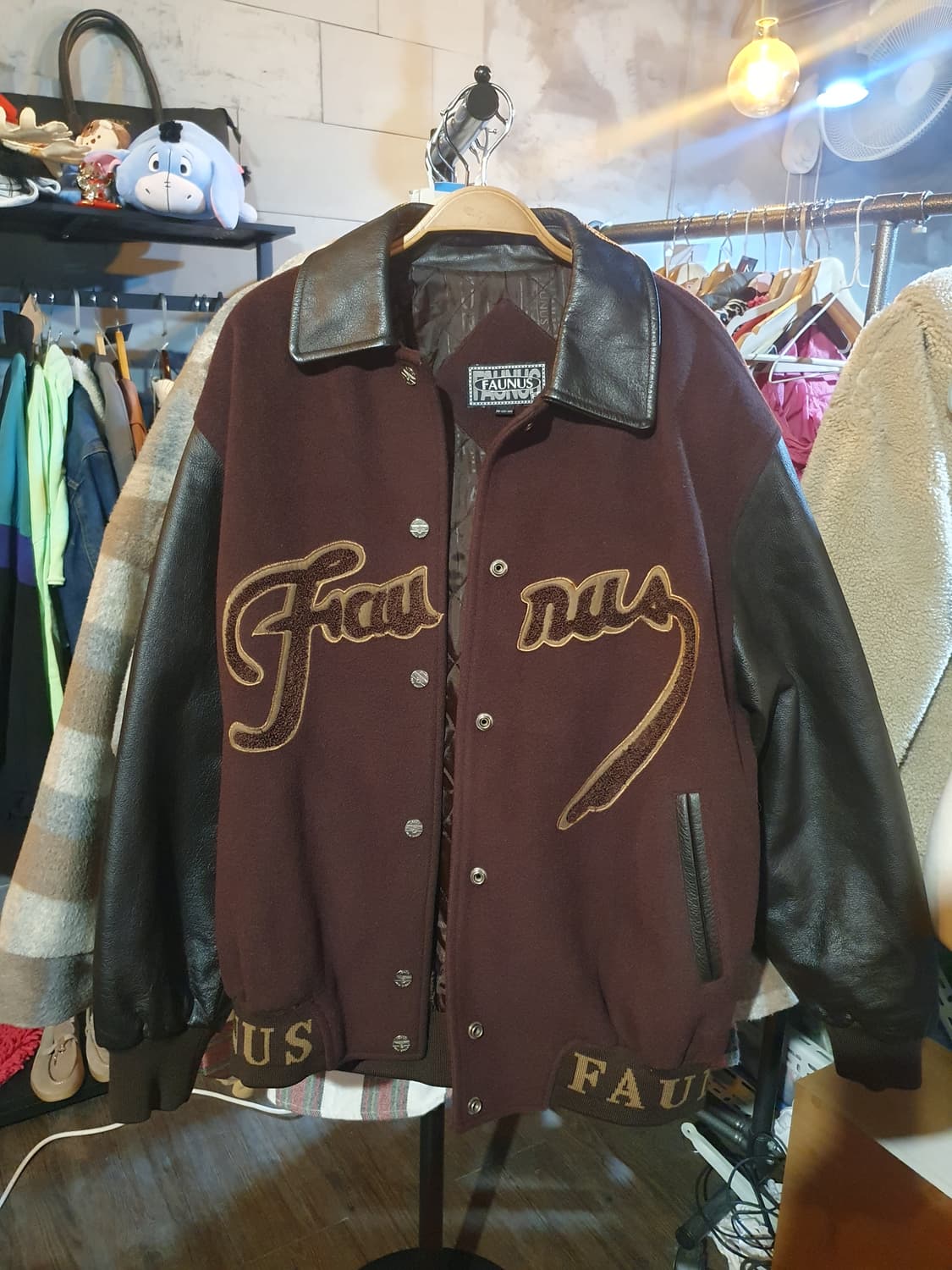 무배 FAUNUS 가죽 스타디움 바시티 자켓 상품이미지1