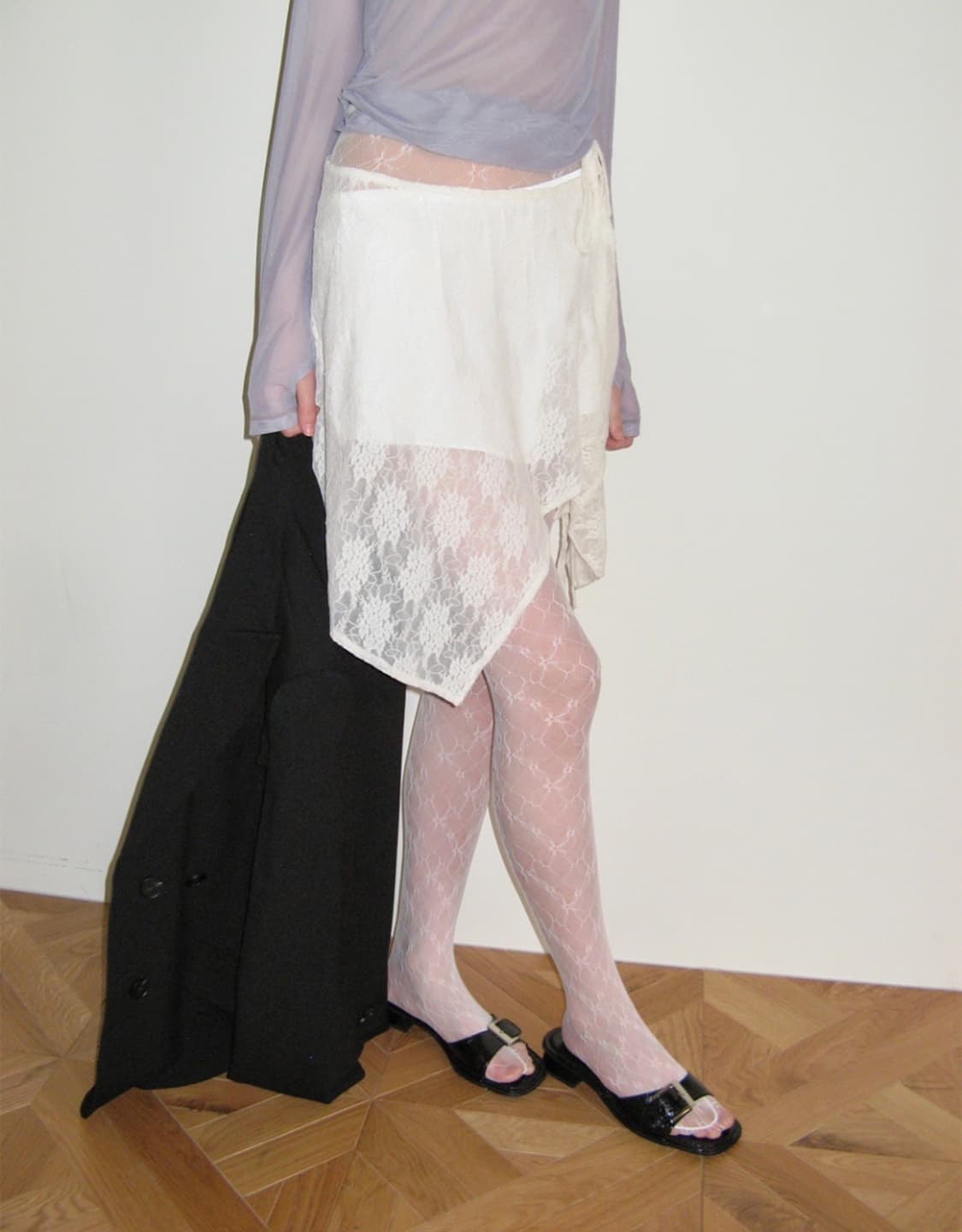 밀로우먼 레이스 랩 스커트 아이보리 상품이미지1