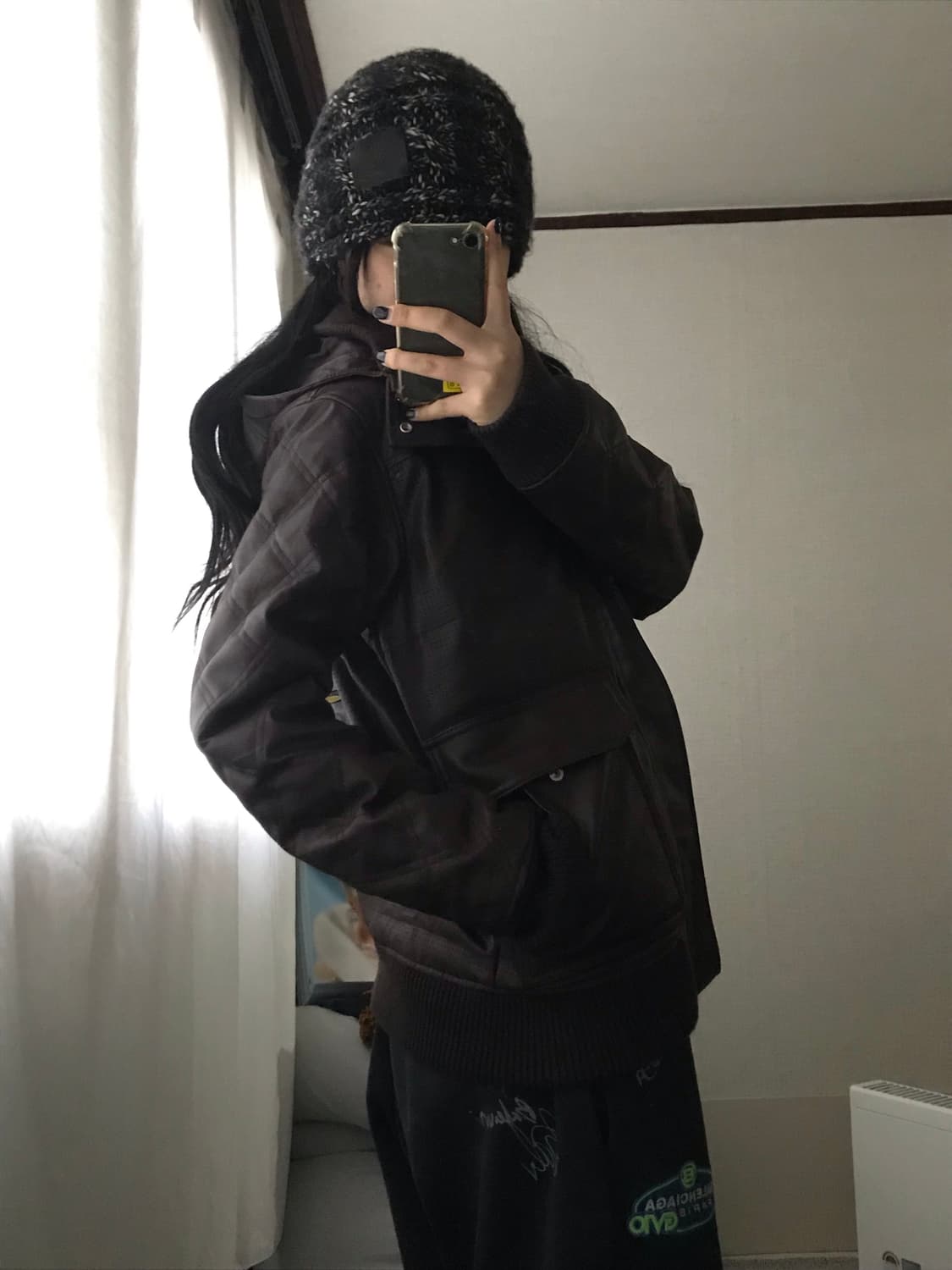 타미힐피거 브라운 레더 패딩 상품이미지4