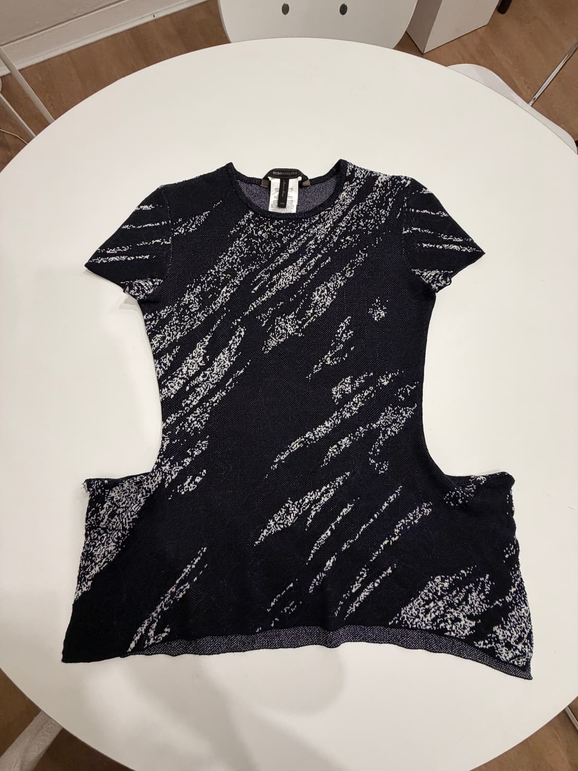 자카드 라운드 실크 반팔 니트 상품이미지6