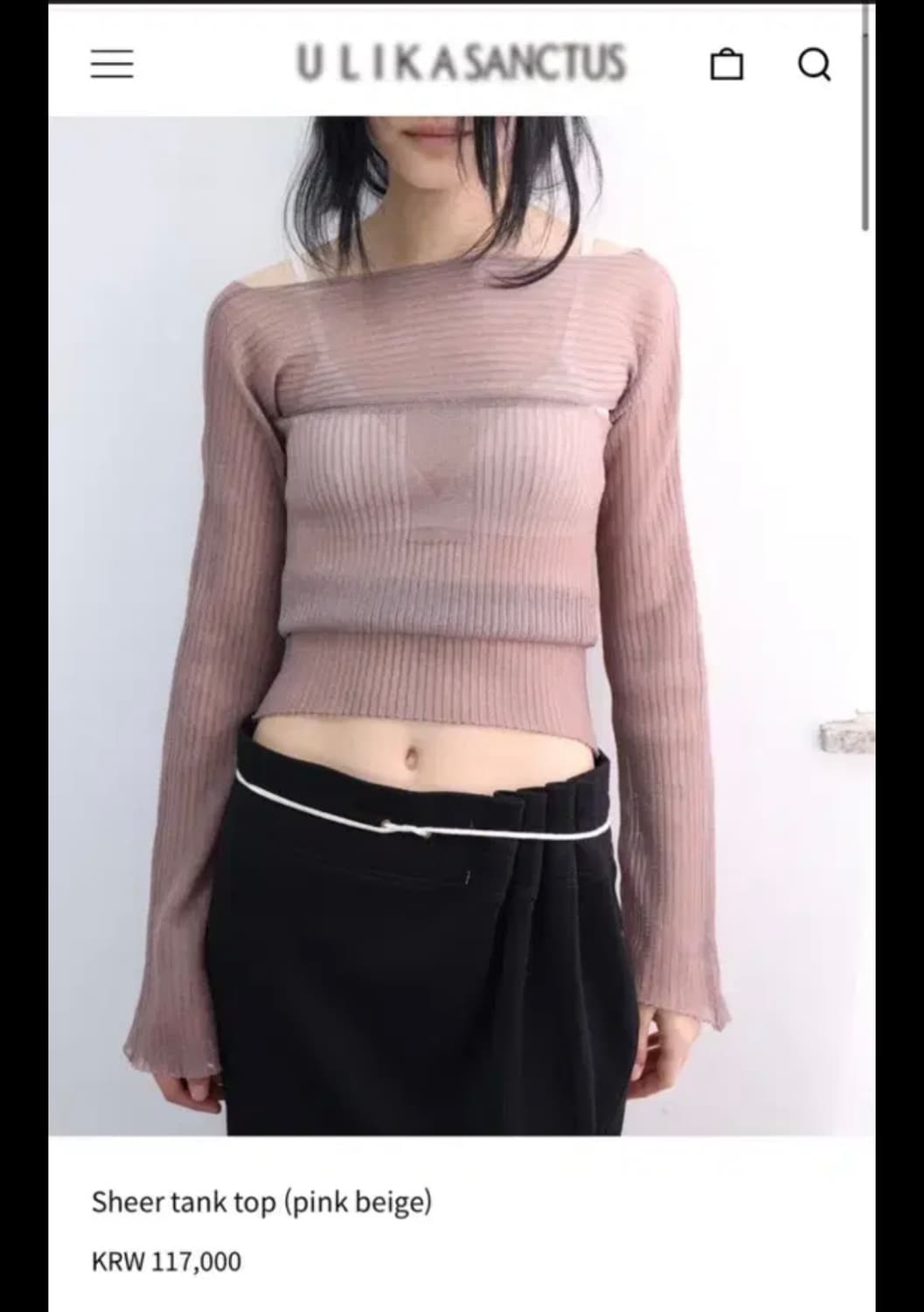 울리카상투스 시어 탱크탑 (핑크) 상품이미지1