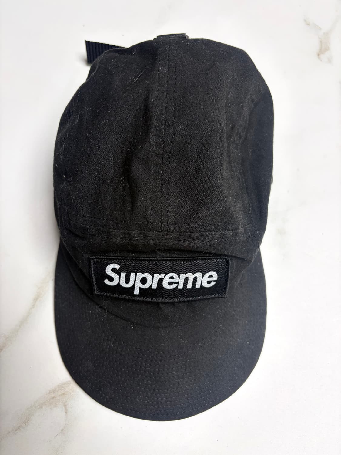 슈프림 왁스 코튼 캠프캡 블랙 - 23FW Supreme Waxed Co 상품이미지1
