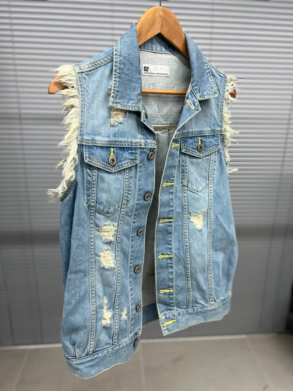 워싱청조끼  상품이미지3