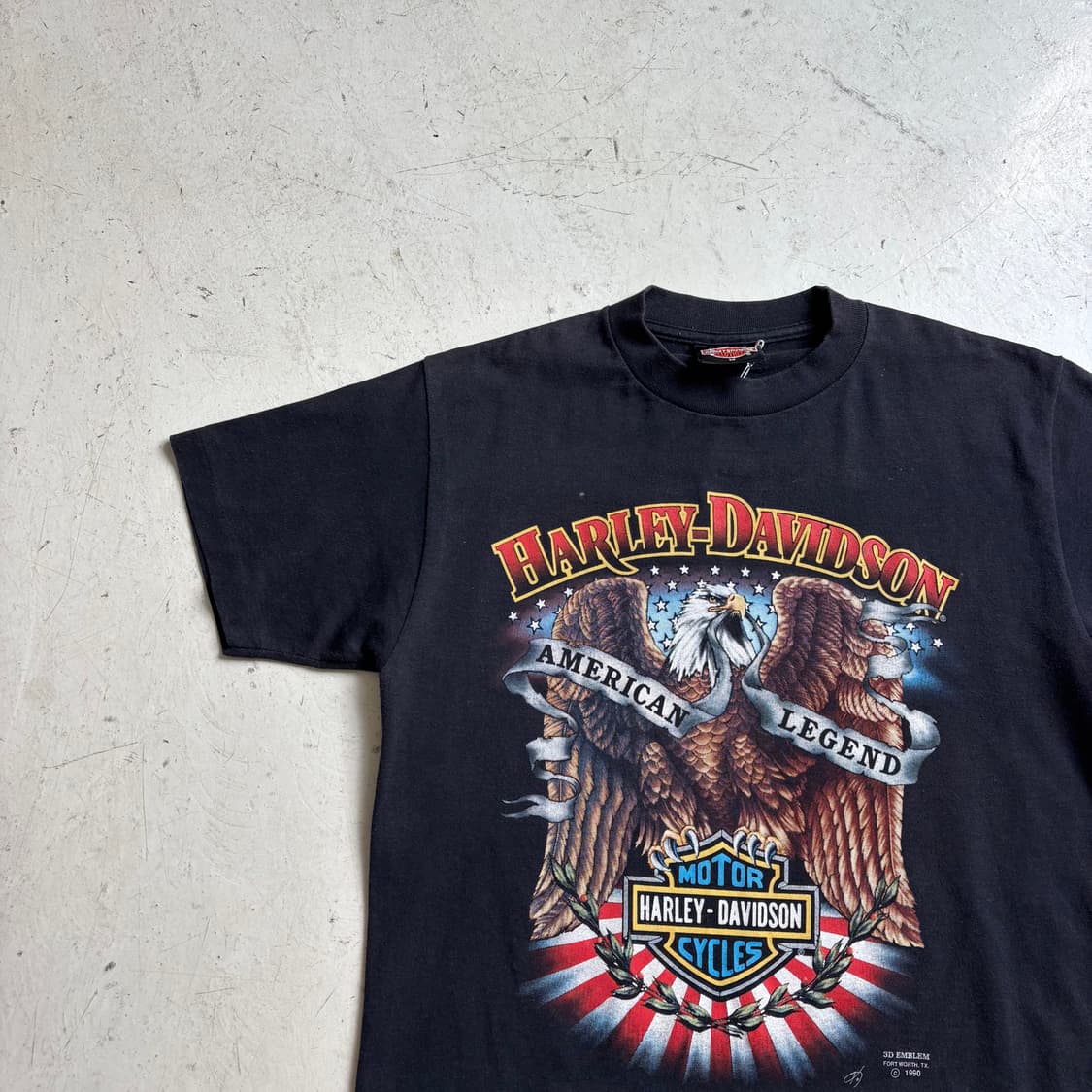 90s USA 할리데이비슨 3D 싱글스티치 빈티지 반팔티 M 상품이미지2