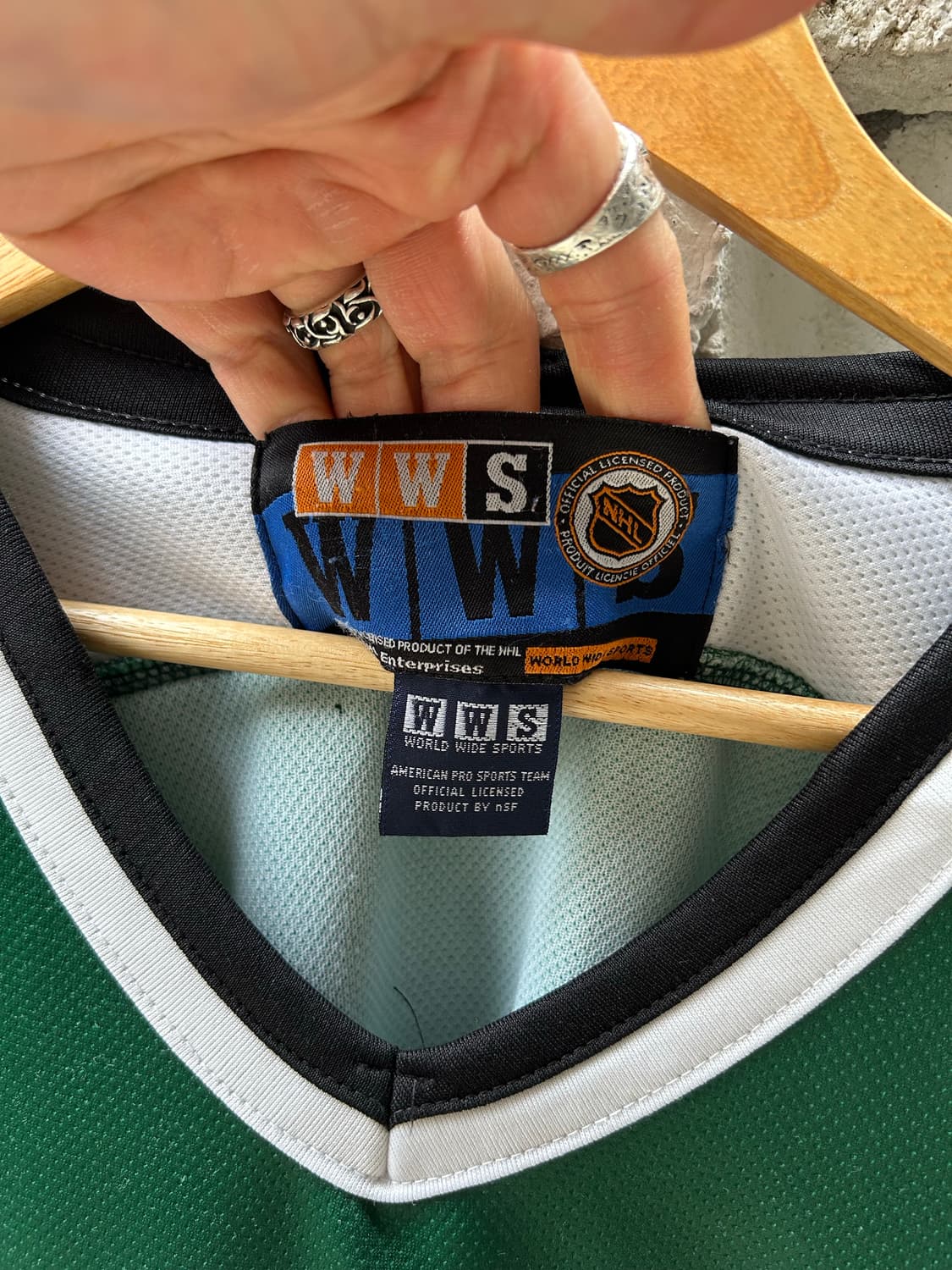 90S  WWS  X NHL  댈러스 스타스 빈티지 어쎈틱 져지  105 상품이미지6