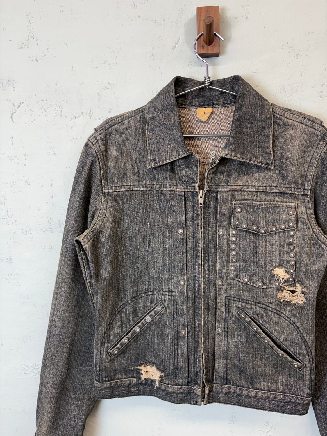 JPN 빈티지 레터링 큐빅 집업 데님 자켓 상품이미지5