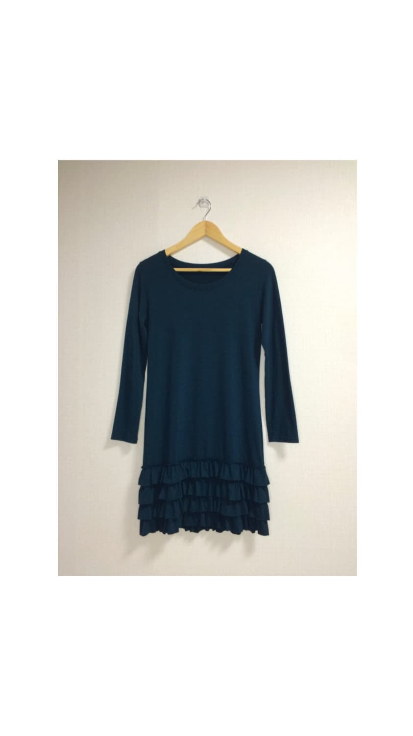 빈티지 딥 그린 프릴 튜닉 상품이미지1