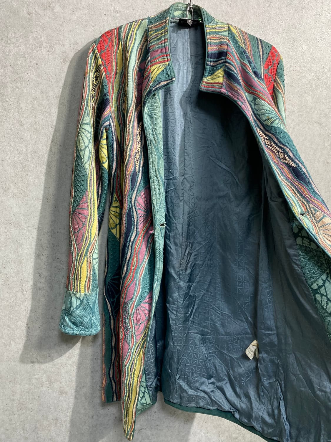 [M] 90s COOGI 쿠지 우먼스 케이블 니트 롱 가디건 상품이미지6